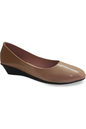 WOMENS BERRY Pink Colourblocked Wedge Pumps