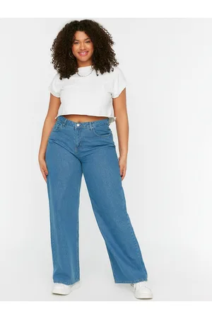 Trendyol Women Blue Relaxed Fit Pure Cotton Jeans