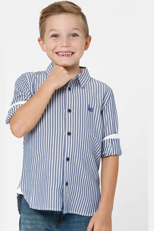 KATE & OSCAR Boys Standard Striped Cotton Casual Shirt