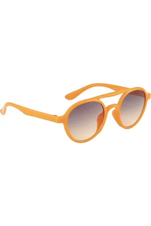 YK Unisex Kids Purple Lens & Orange Oval Sunglasses -J7573-Purple Gradient