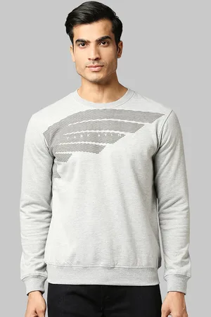Park Avenue Men Grey Printed Sweatshirt