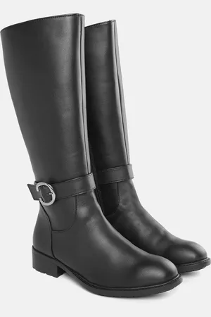 Elle Women Black Solid High-Top Regular Boots