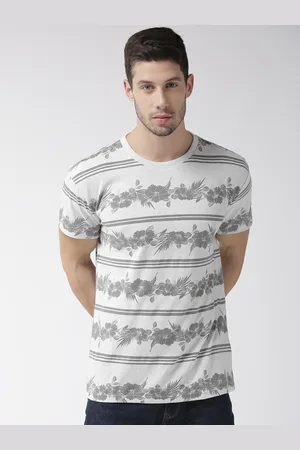 Aeropostale Men Grey Melange Printed Round Neck T-shirt