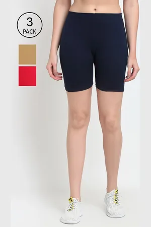 GRACIT Women Set Of 3 Solid Cycling Sports Shorts