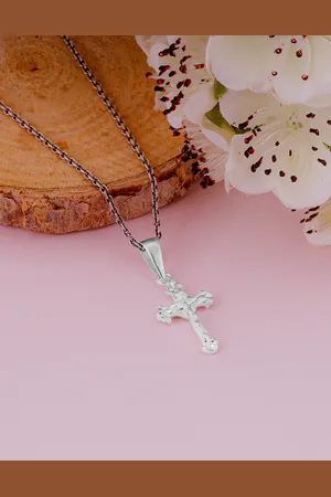 GIVA Men 925 Sterling Silver Rhodium-Plated Pendant With Chain
