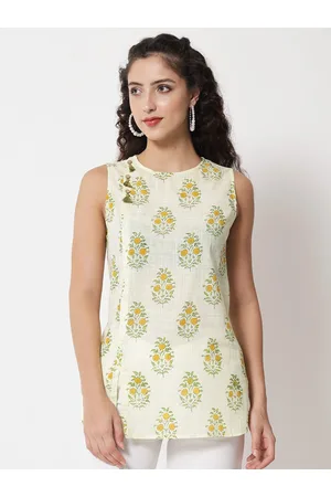 BEATNIK Green Floral Printed Kurti