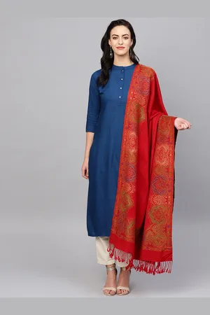 Indo Era Women Red Woollen Stole