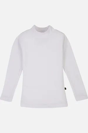 PROTEENS Girls White Solid High Neck Sweatshirt