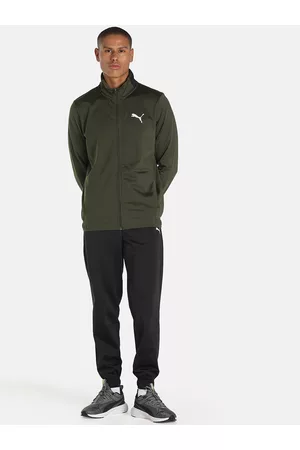 PUMA Men Olive Green & Black CR Tracksuit