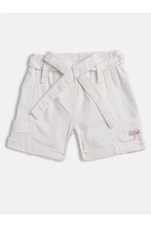 Ralph Lauren Girls White Solid Regular Fit Shorts