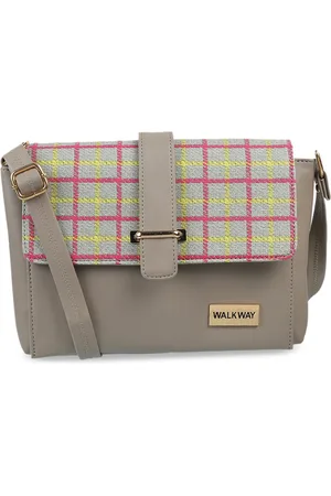 Metro Tan Geometric Textured Structured Sling Bag