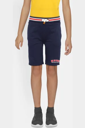 METRO KIDS COMPANY Boys Navy Blue Organic Cotton Solid Regular Fit Shorts