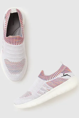 Marc Loire Women White Woven Design Slip-On Sneakers