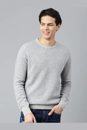 Woodland Men Grey Printed Pullover