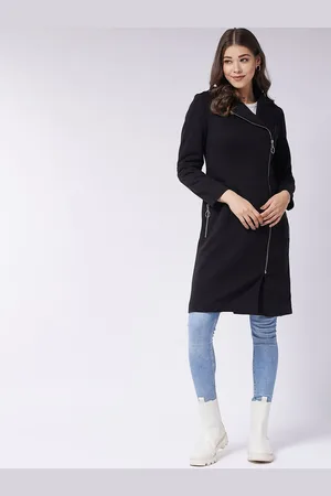 Miss Chase Women Black Longline Tailored Jacket