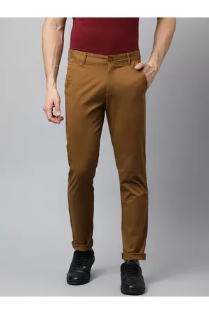 Richlook Men Khaki Smart Slim Fit Chinos Trousers