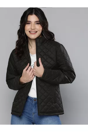 HERE&NOW Women Black Solid Padded Jacket