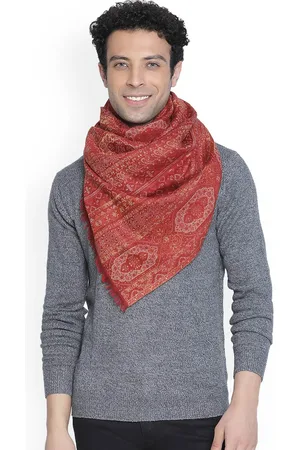 SHINGORA Men Maroon Woven Design Muffler