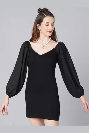 Cation Black Sheath Mini Dress