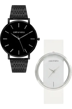 Joker & Witch Black & White Luke & Laura Couple Watch Gift Set JWCW142