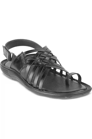 Metro Men Black Shoe-Style Sandals