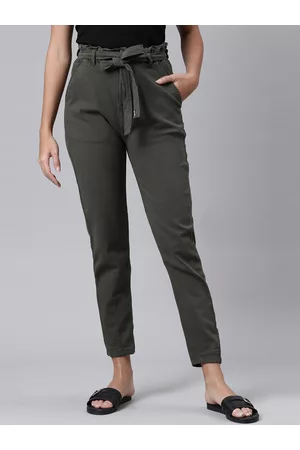 ZHEIA Women Green Relaxed Fit High-Rise Jeans
