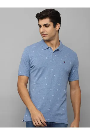 Louis Philippe Polo T-Shirts : Buy Louis Philippe Men Blue Printed Polo T- Shirt Online