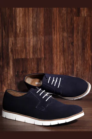 LOUIS STITCH Men Blue Suede Lightweight Sneakers