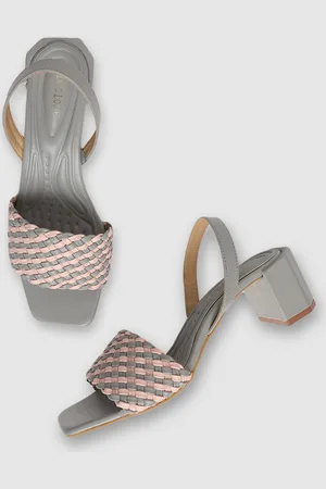 Marc Loire Women Pink & Grey PU Block Heels