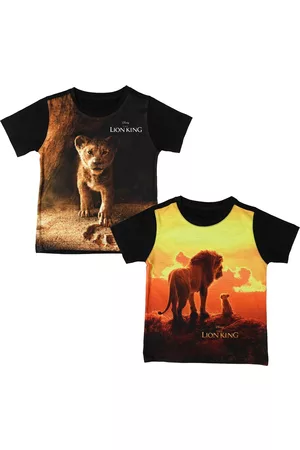 Wear Your Mind Boys Black Printed Round Neck T-shirt Pack of 2