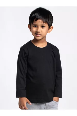 Friskers Boys Black Solid Running T-shirt