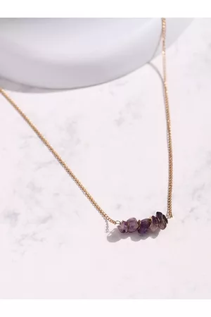DEEBACO Rose Gold & Purple Rose Gold-Plated Necklace
