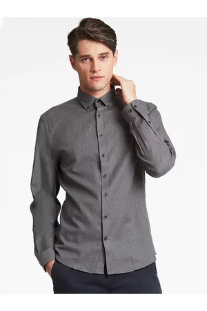 Lindbergh Men Grey Slim Fit Casual Shirt