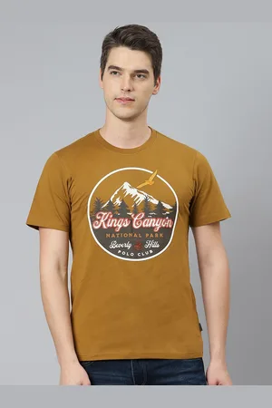 Beverly Hills Polo Club Men Brown Printed Cotton T-shirt