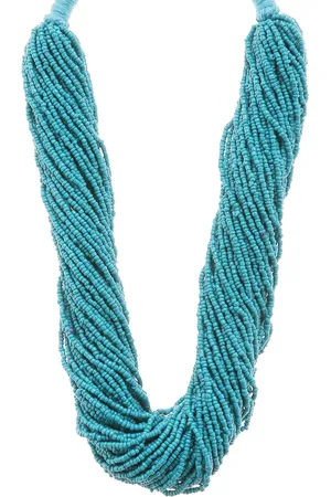 Bamboo Tree Jewels Blue Metal Handcrafted Necklace