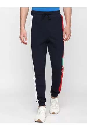 Forever 21 Men Navy Blue Printed Track Pants