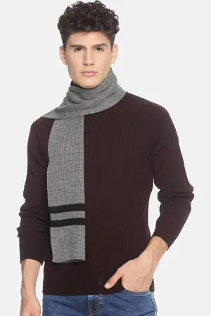 513 Clothing Men Grey Ribbed Muffler