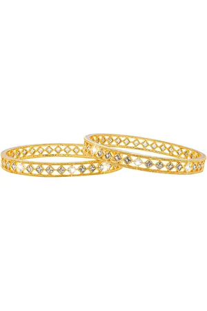 Shivansh Set Of 2 Gold-Plated & AD-Studded Bangles