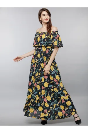 Floral Print A-Line Maxi Dress