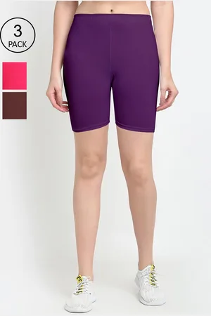 GRACIT Women Pack of 3 Slim Fit Cycling Sports Shorts