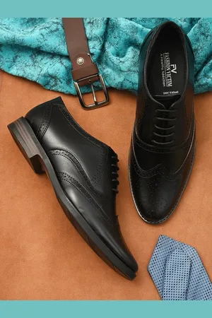 Fashion Victim Men Black Textured Leather Formal Brogues