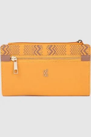 Baggit Women Mustard Yellow Aztec Striped Two Fold Wallet
