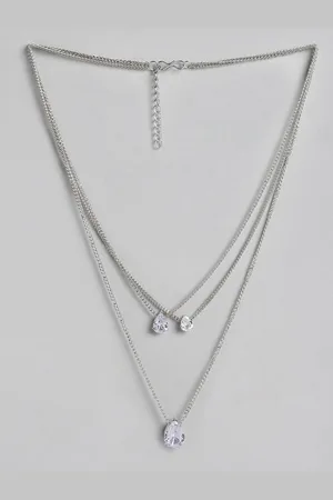 Kord Store Silver-Plated Stone Studded Layered Necklace