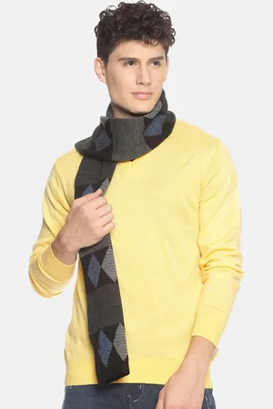 513 Clothing Men Black & Grey Self Design Muffler