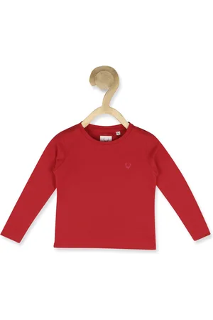 Allen Solly Girls Maroon V-Neck T-shirt