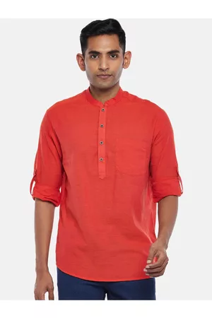 Pantaloons Men Coral Thread Work Kurta
