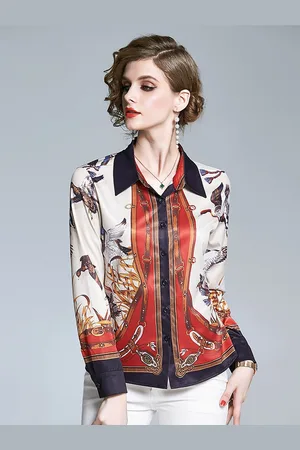 JC Collection Women Off White Printed Casual Shirt
