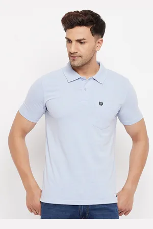 Duke Men Blue Polo Collar Cotton T-shirt