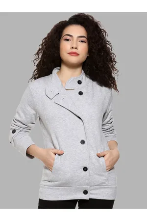 Campus Women Grey Windcheater Outdoor Tailored Jacket