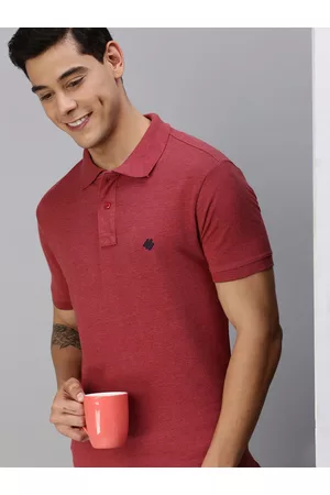 ONN Men Maroon Solid Polo Collar T-shirt